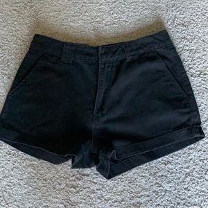 High waisted black shorts
